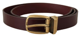 Dolce & Gabbana Brown Leather Classic Gold Metal Buckle Belt -   -  Dolce & Gabbana.